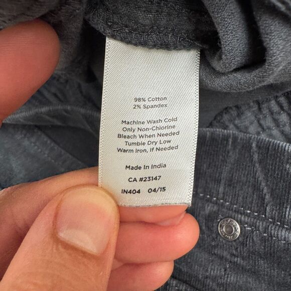 Talbots Petites Pull On Corduroy Pants Womens P Dark Gray Straight Leg Casual - Picture 5 of 10